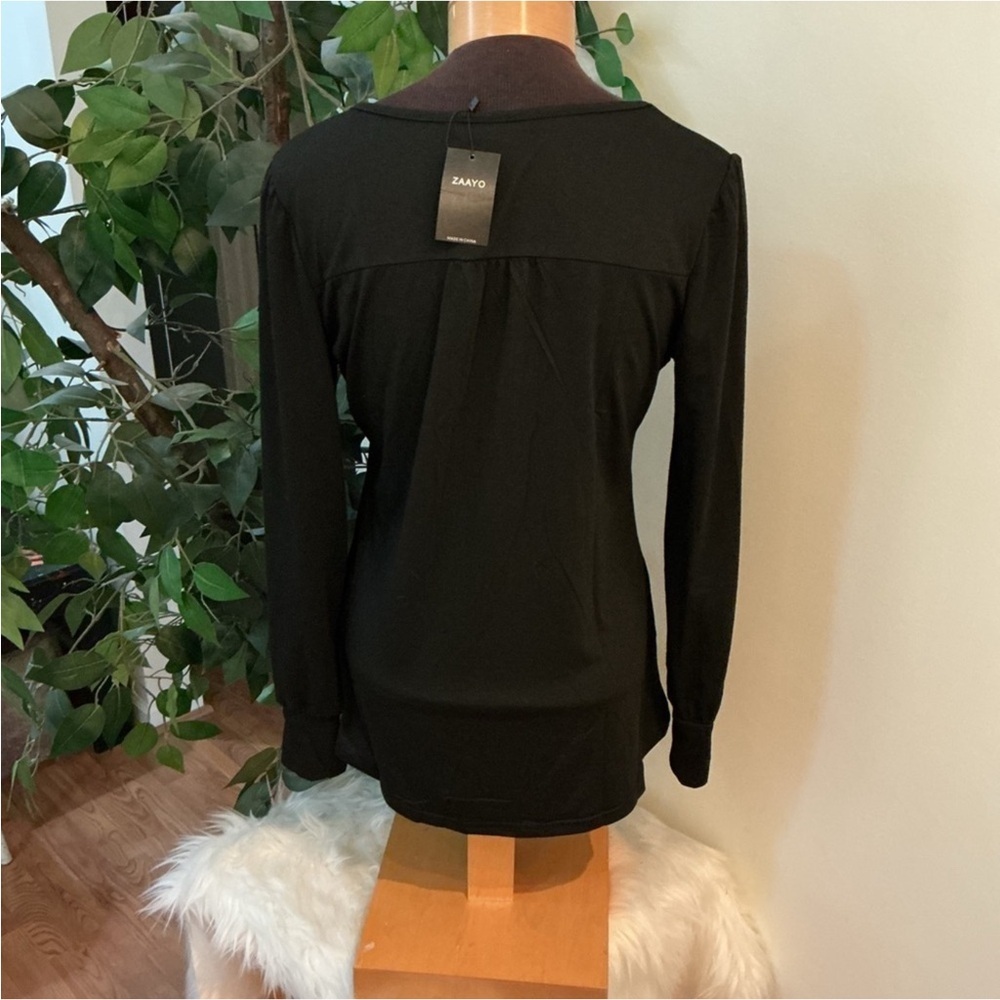 Zaayo long sleeve blouse with banded cuffs pleated chest area Woman’s Med - Picture 11 of 14
